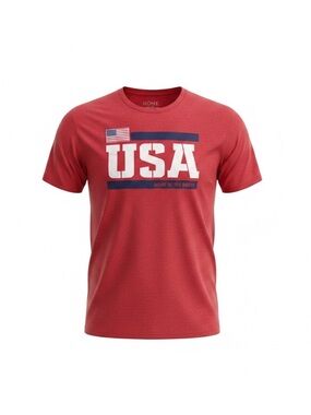 Home of the Brave Red USA T Shirt Men Size Xl NWOT America 250th Birthday